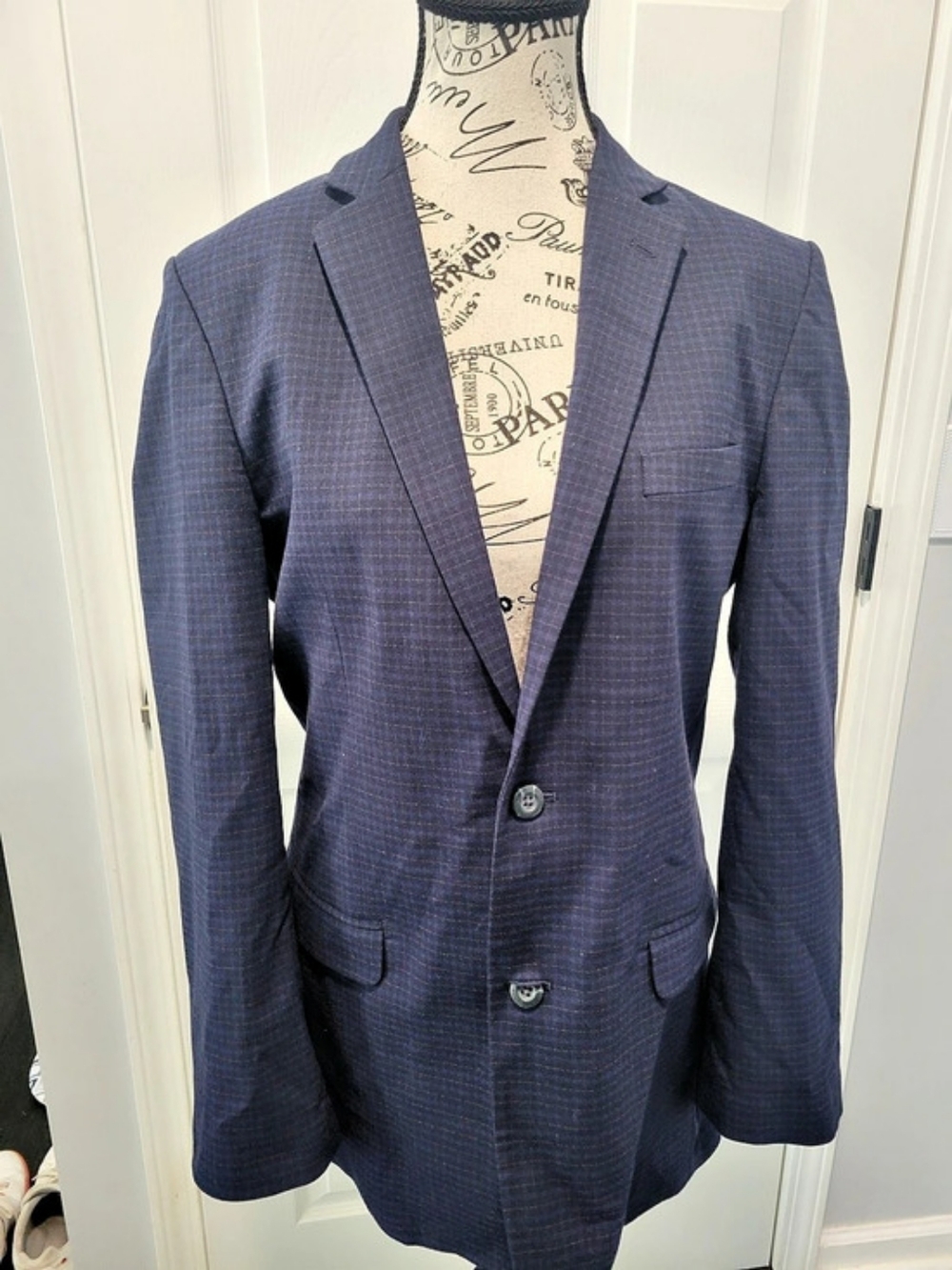 Tommy Hilfiger Big Kids Checkered Blazer Blue Size 20 Like New